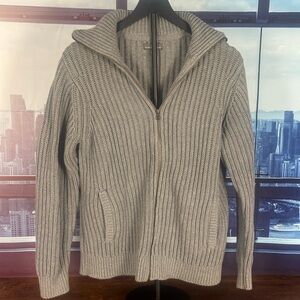 LL Bean Men's Signature Organic Cotton Sweater, Funnel Neck, Full Zip